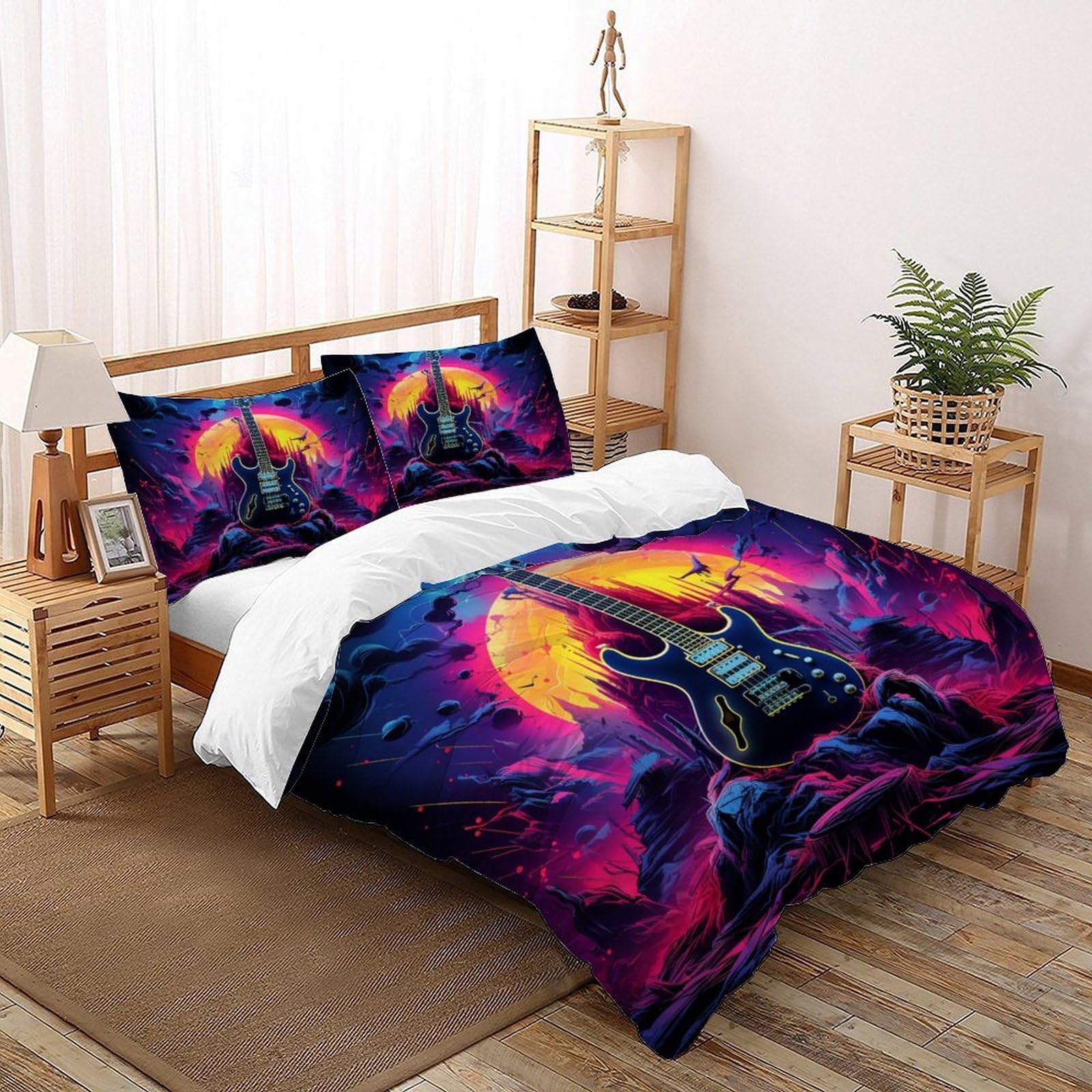 Parure de lit microfibre notes de musique housse de couette 260x220cm
