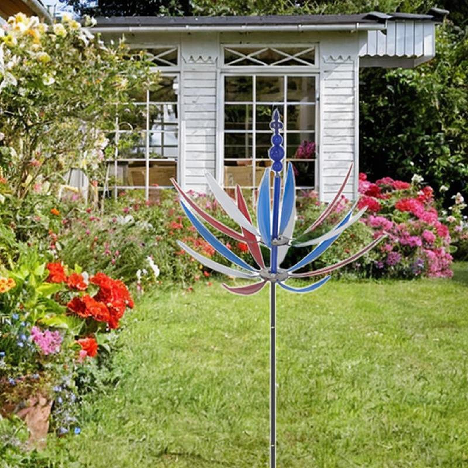 Moulin à Vent Décoratif En Métal Pour Jardin - 90 Cm De Haut - Rotatif, Résistant Aux Intempéries - Couleurs Vives (rouge, Bleu, Vert, Violet)