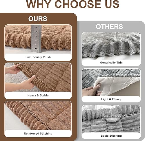 Miniatura 9 de Funda de sofá lavable para perros, funda de sofá modular suave y mullida en forma de L, protector grueso apto para mascotas, tapete para sofás y