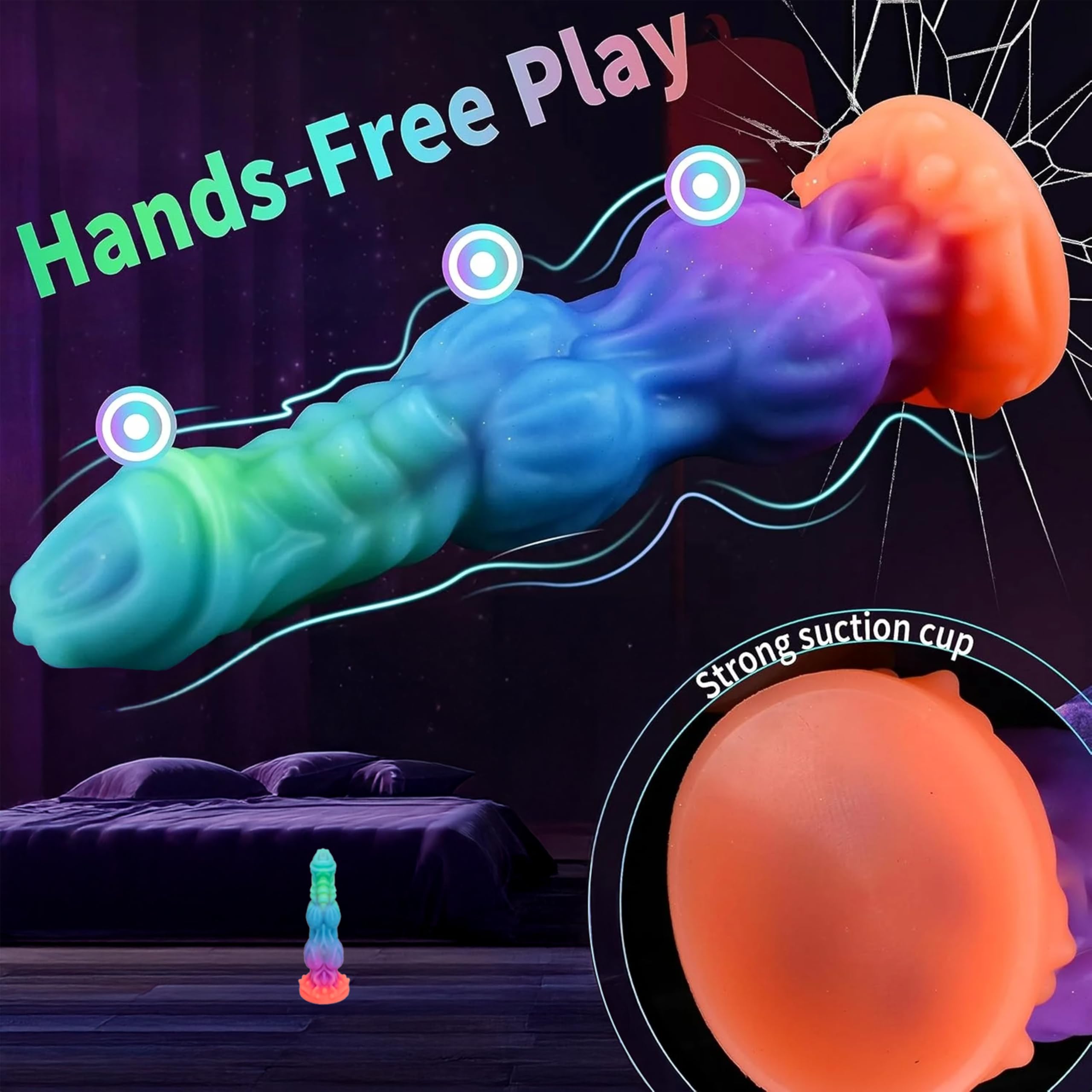 10" Monster Dildo with Knot Fantasy Horse Dildos Big Knots Huge Dragon Dong Thick Anal with Strong Suction Cup, Dog Knotted Penis for Women Sex Anal Toys for Men Gay Adult Toys for Women Men: Vibrant 2 Knots