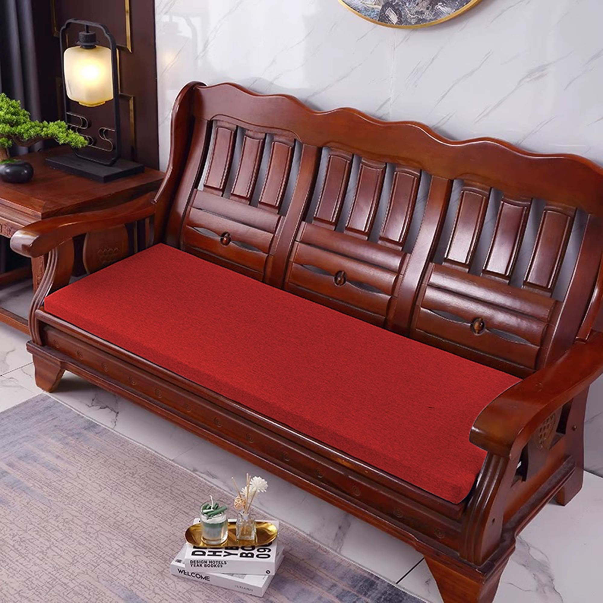 Coussins antidérapants pour chaise de salle à manger et terrasse rouge