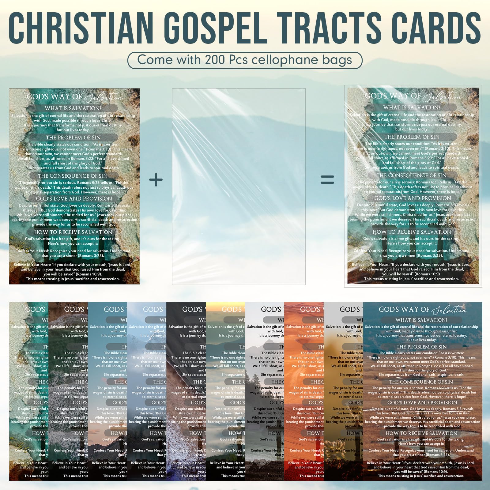 240 stuks Jezus Loves You Gospel Tract Cards Plan of Salvation