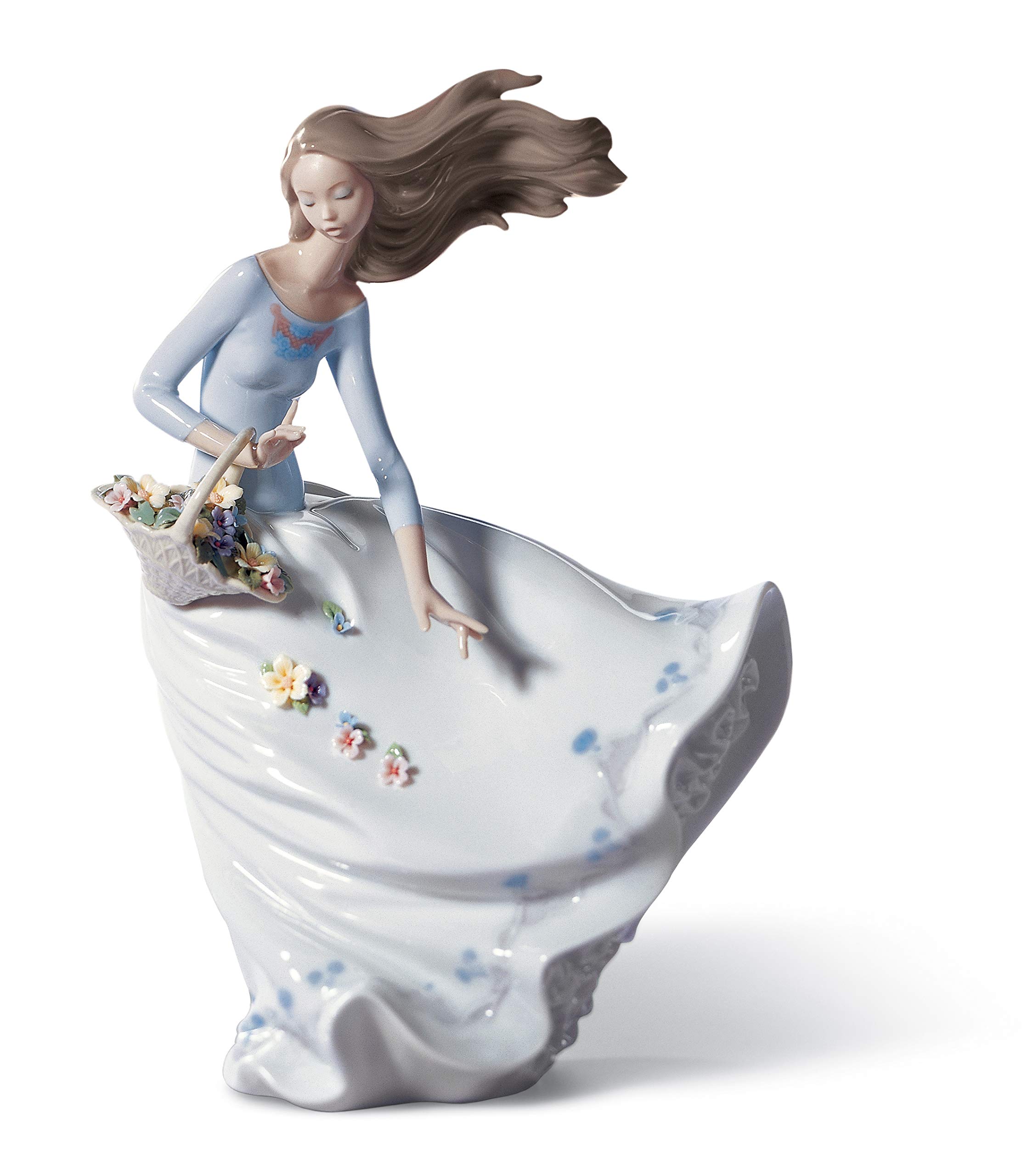 LLADRÓ Figurka Kobieta Zapachy Na Wietrze. Figurka z Porcelany Kobieta. Figurka dekoracyjna. Porcelana luksusowa.