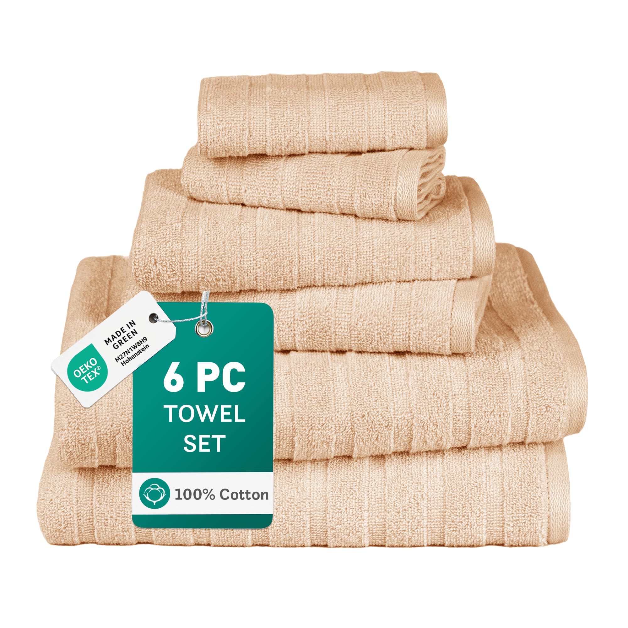 TRIDENT Quick Dry Bath Towels Set of 6