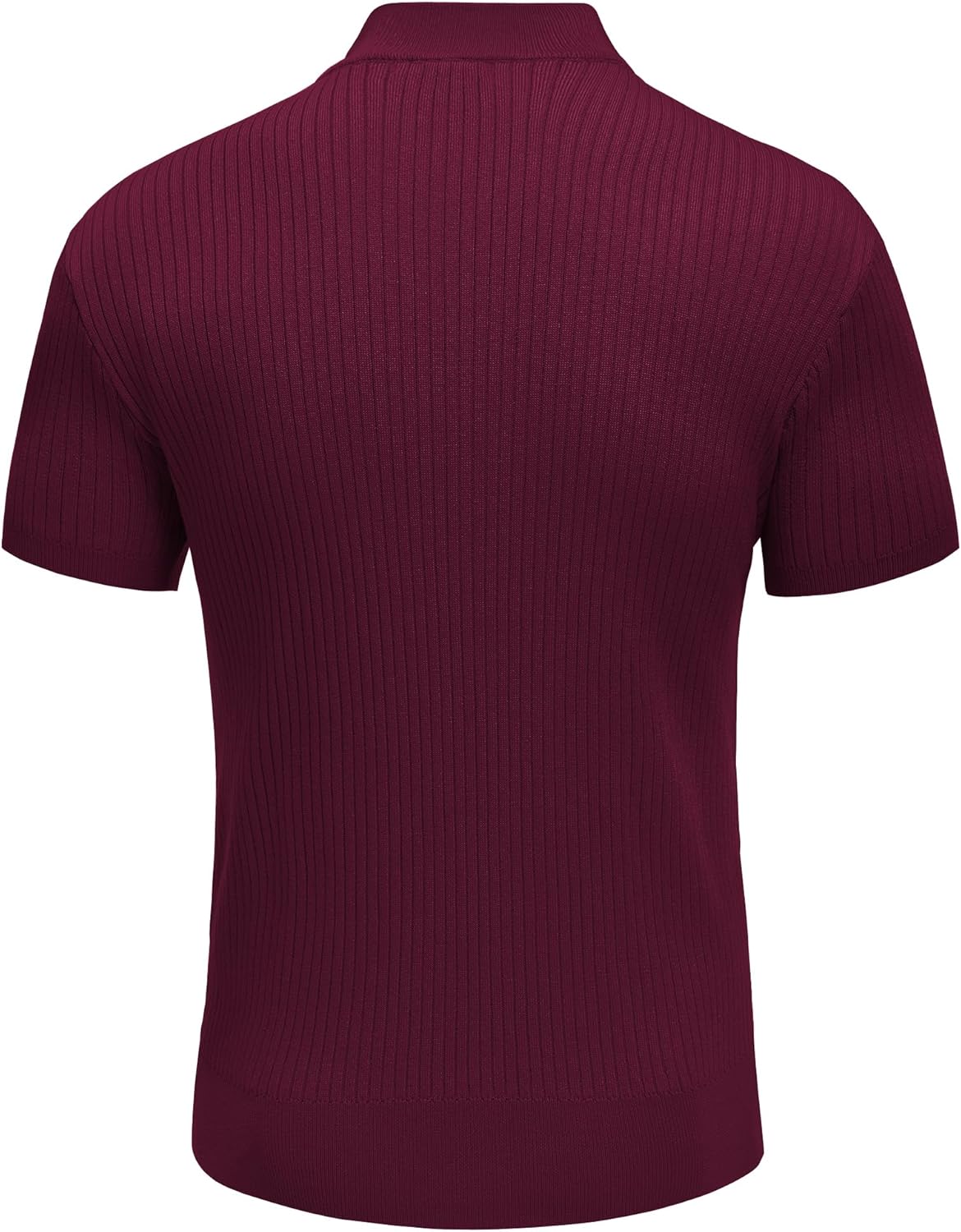 COOFANDY Men's Mock Turtleneck Sweater Short Sleeve Casual Basic Tops Ribbed Knit Pullover Solid Tee - Image 8