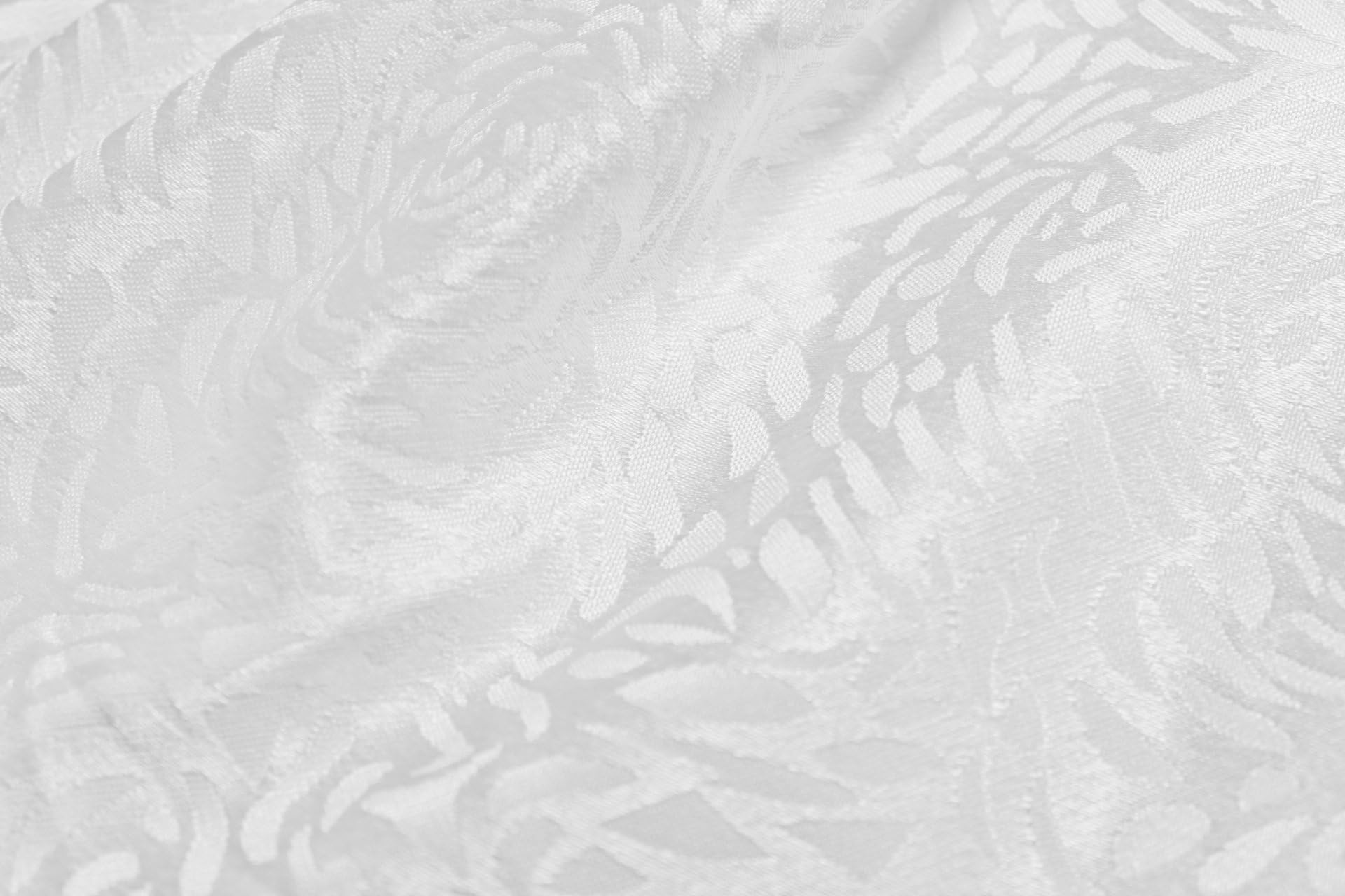 Clarence Linen DAMASK PATTERNED WHITE TABLECLOTH ROUND 90" / 230cm