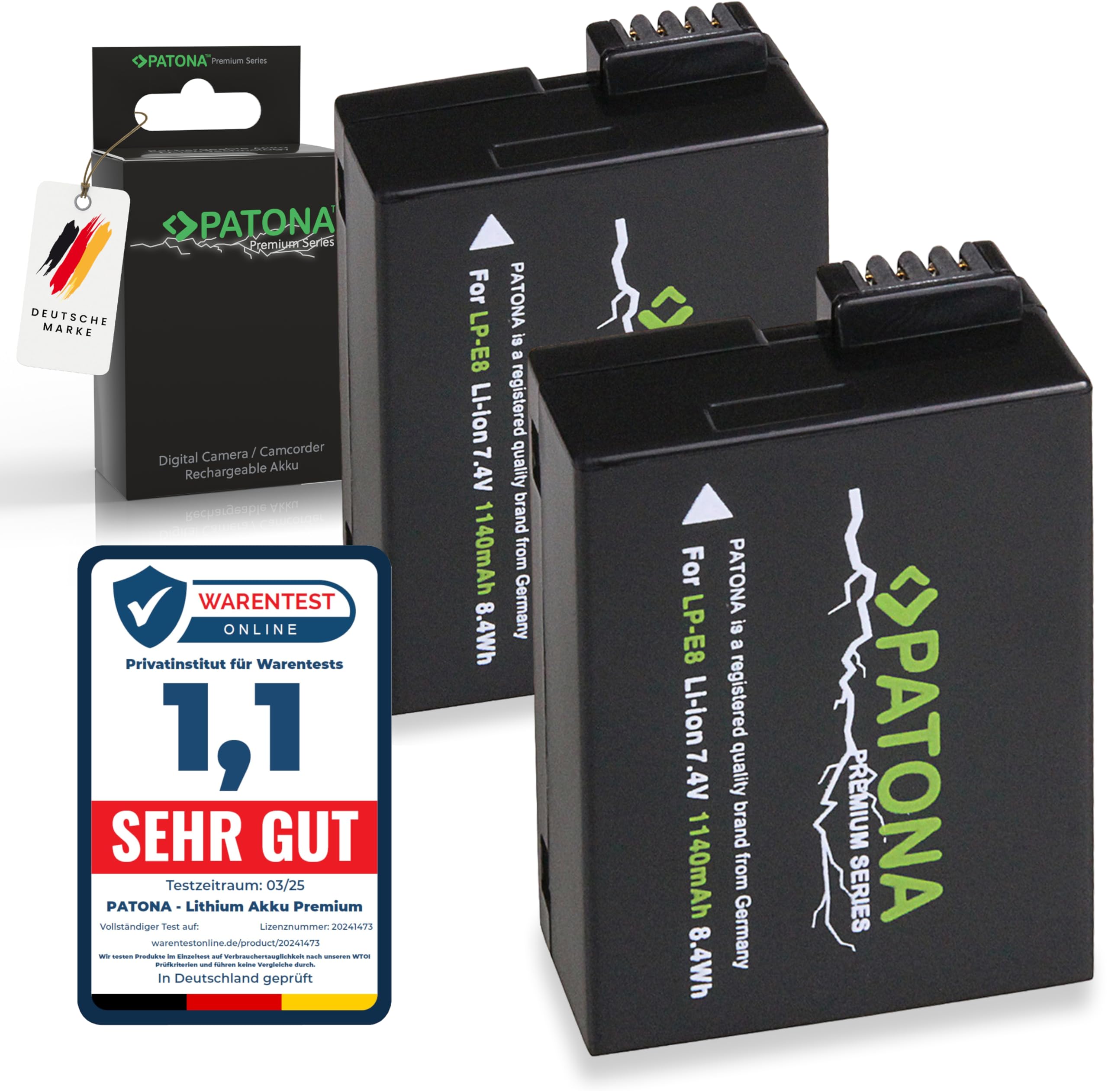 2 x ad alte prestazioni batteria Li-Ion per Fotocamera Canon