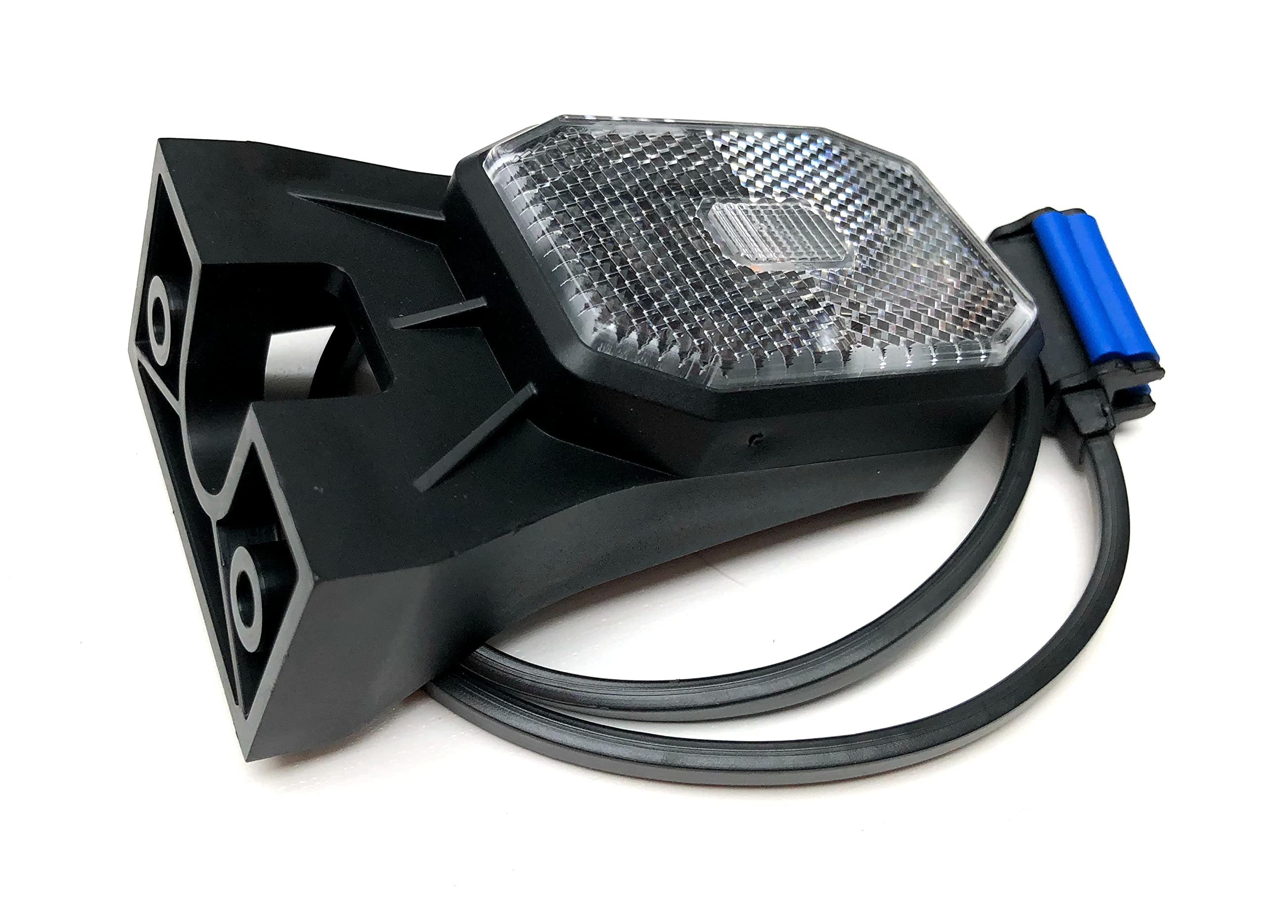 2x LED Umrissleuchte mit Reflektor – 12V/24V Begrenzungsleuchte für Anhänger, LKW, Wohnwagen, Trailer – E9 zugelassen, stoßfest, 5 Varianten (Weiß + Winkelhalter + Schnellanschluss Typ QS075)