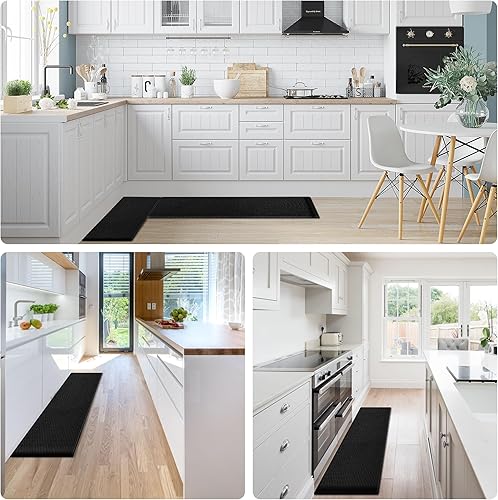 Miniatura 8 de slok 2 tapetes de cocina, tapetes de cocina, 47 pulgadas, acolchados antifatiga, tapetes de cocina para piso, tapetes de cocina antideslizantes,