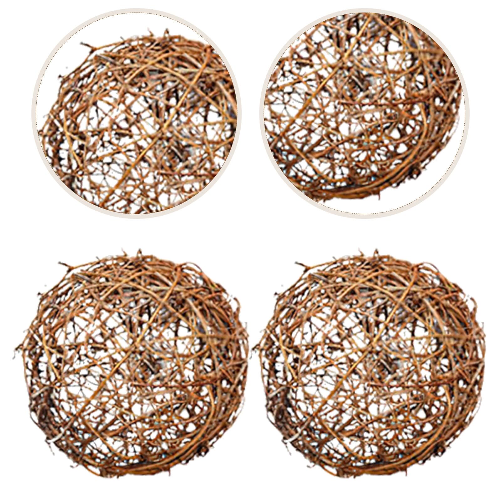 ULTECHNOVO 10 Palline Decorative in Rattan da Appendere 10Pezzi per Natale e Matrimonio, Ornamenti Naturali per Bar, caffè e Decorazioni Domestiche