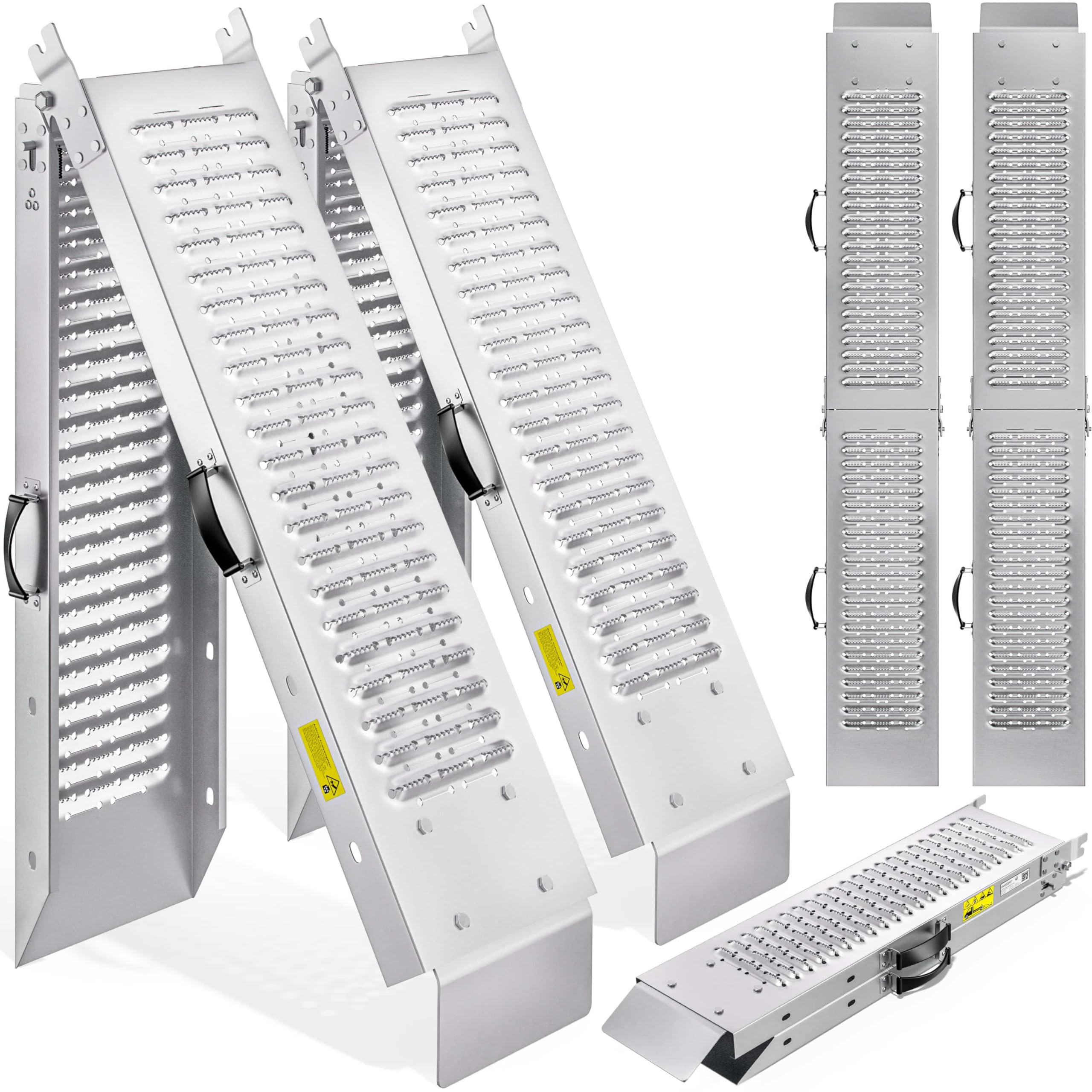 MONZANA® 2X Auffahrrampe 400kg (je 200kg) klappbar Laderampe verzinkter Stahl rutschfeste Oberfläche Auffahrschiene Verladerampe PKW Verladeschiene