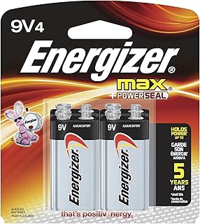 Alkaline Energizer Battery, 9 Volt, 4/PK