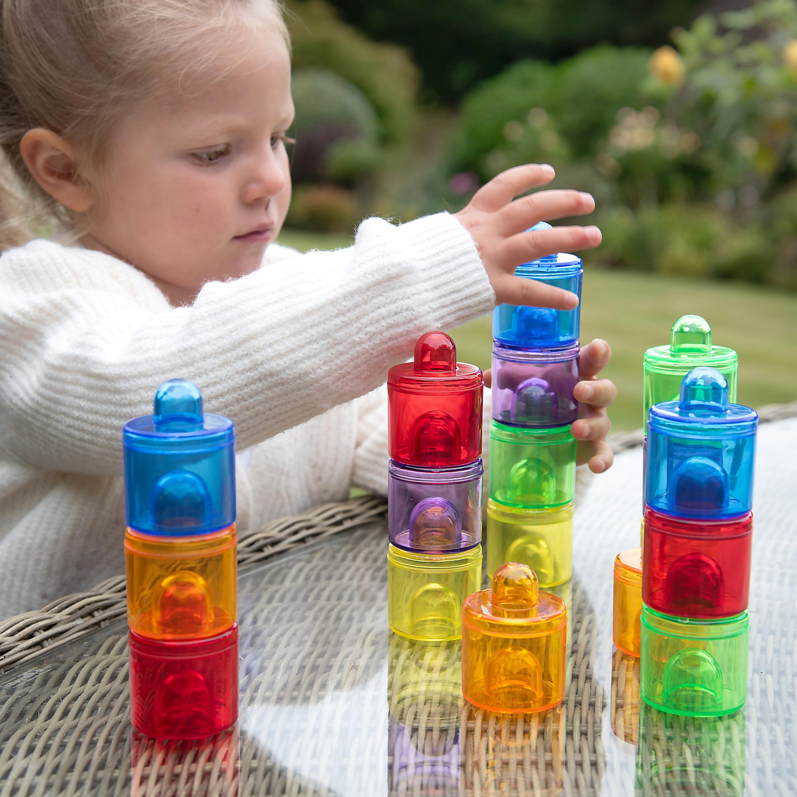 TickiT 73105 Translucent Colour Pot Set, 42 mm Dia, 18 Pieces, Translucent