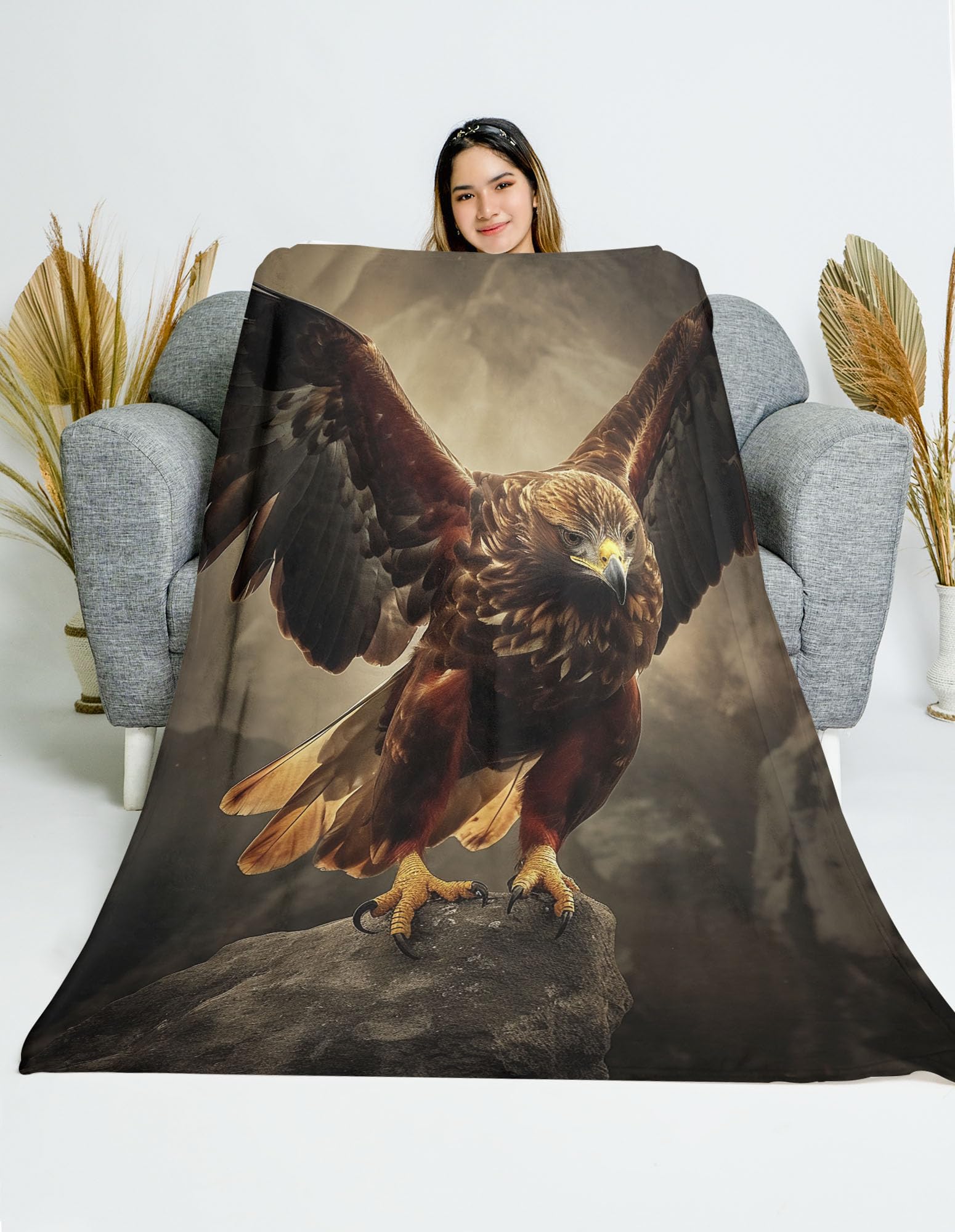 Amazon.com: CAPITUNEISKINEPA 哈里斯鷹鳥媽媽禮物毯禮品毯旅行雙人毯60 英吋x 80 英吋: 居家與廚房