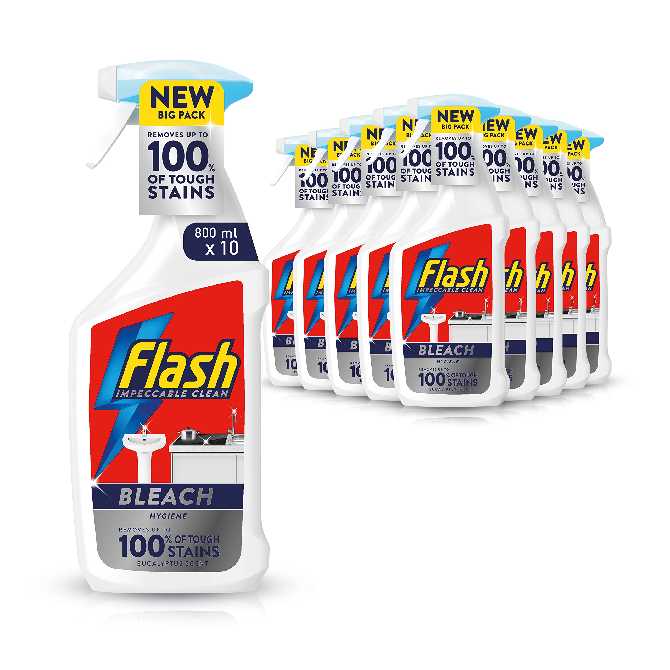 Buy Flash Bleach Spray Multi Purpose Cleaner, 8 Litres (800 ml x 10