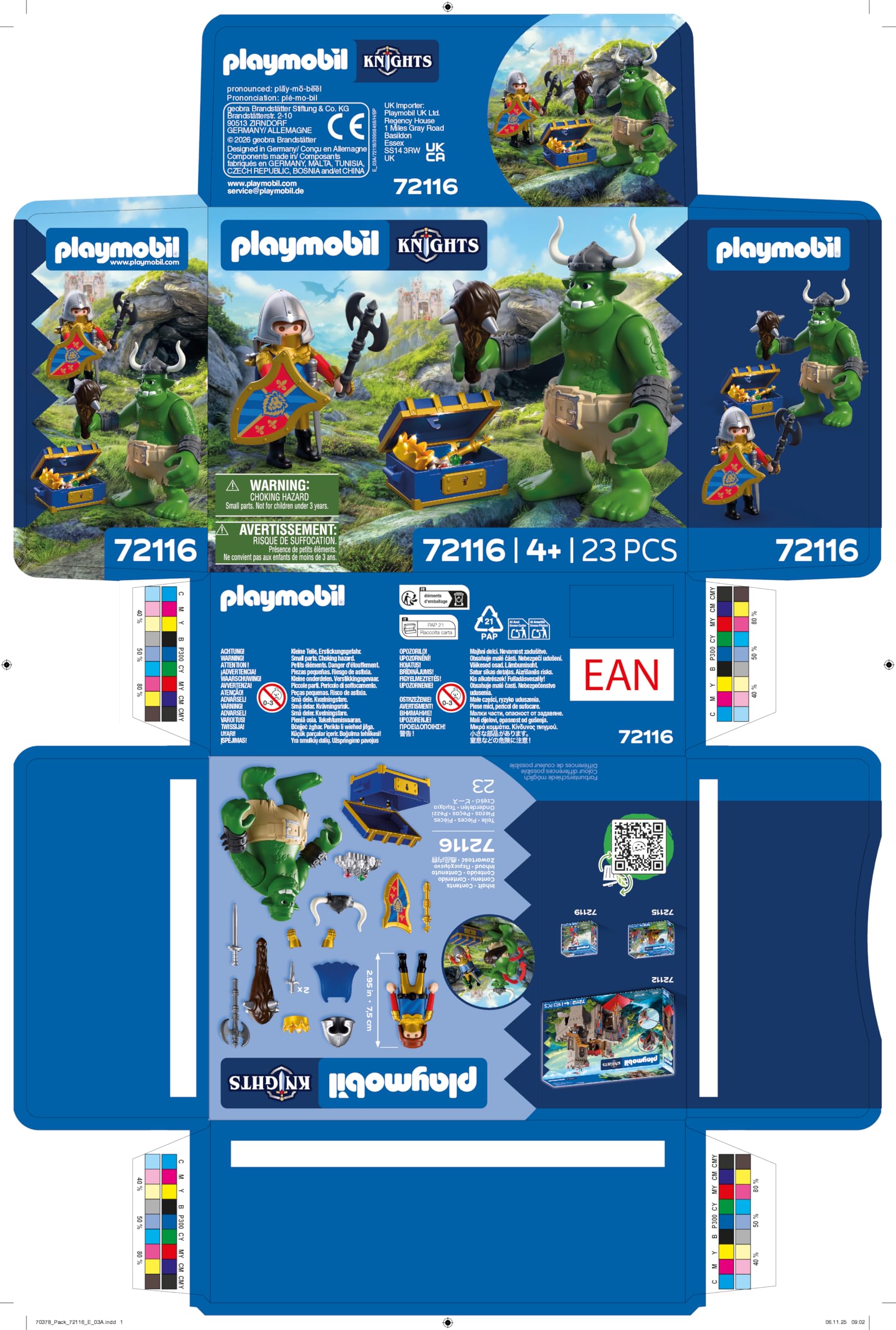 PLAYMOBIL | Knights | Troll mit Löwenritterschatz | Troll-Figur mit beweglicher Keule und Schatztruhe | Ritter Spielzeug für Kinder ab 4 Jahren | 72116