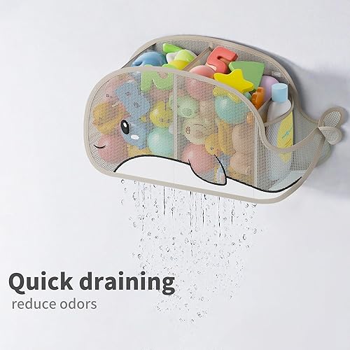 Miniatura 4 de Organizador de juguetes para bañera de bebé de secado rápido para baño, soporte de malla de gran capacidad para bañera, conveniente para acceso