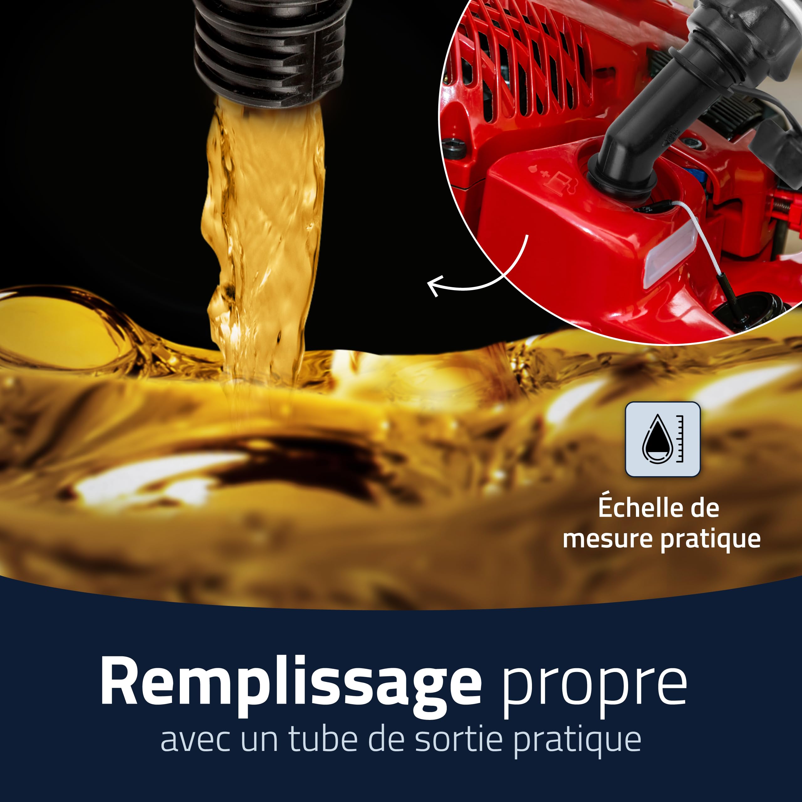 hünersdorff Bidons doubles/Bidons combinés pour carburant et huile avec 2 tuyaux d'écoulement, 3 + 1,5 litres, homologation UN, Made in Germany