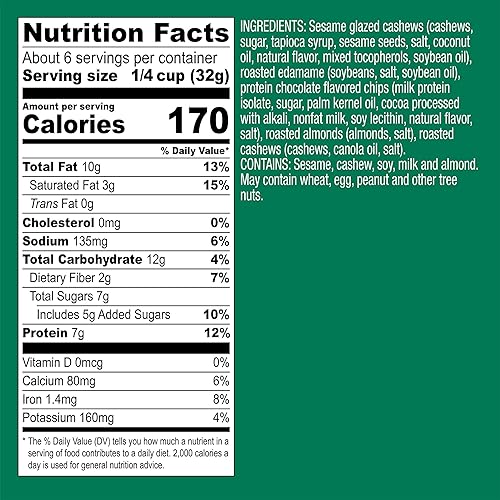 Miniatura 7 de WildRoots Mezcla de frutos secos, hecha con ingredientes no transgénicos y sabor natural y anacardo de sésamo, 6.5 onzas (paquete de 1)