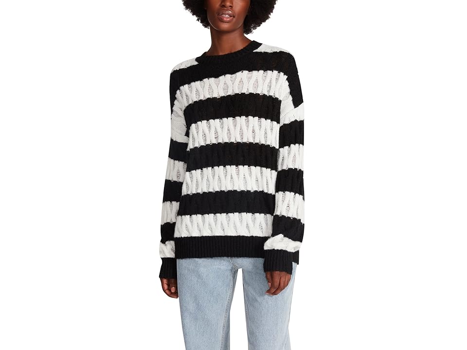 Steve Madden Karli Sweater Women's Sweater Black : LG (US 10-12), Nylon/Polyester/Wool