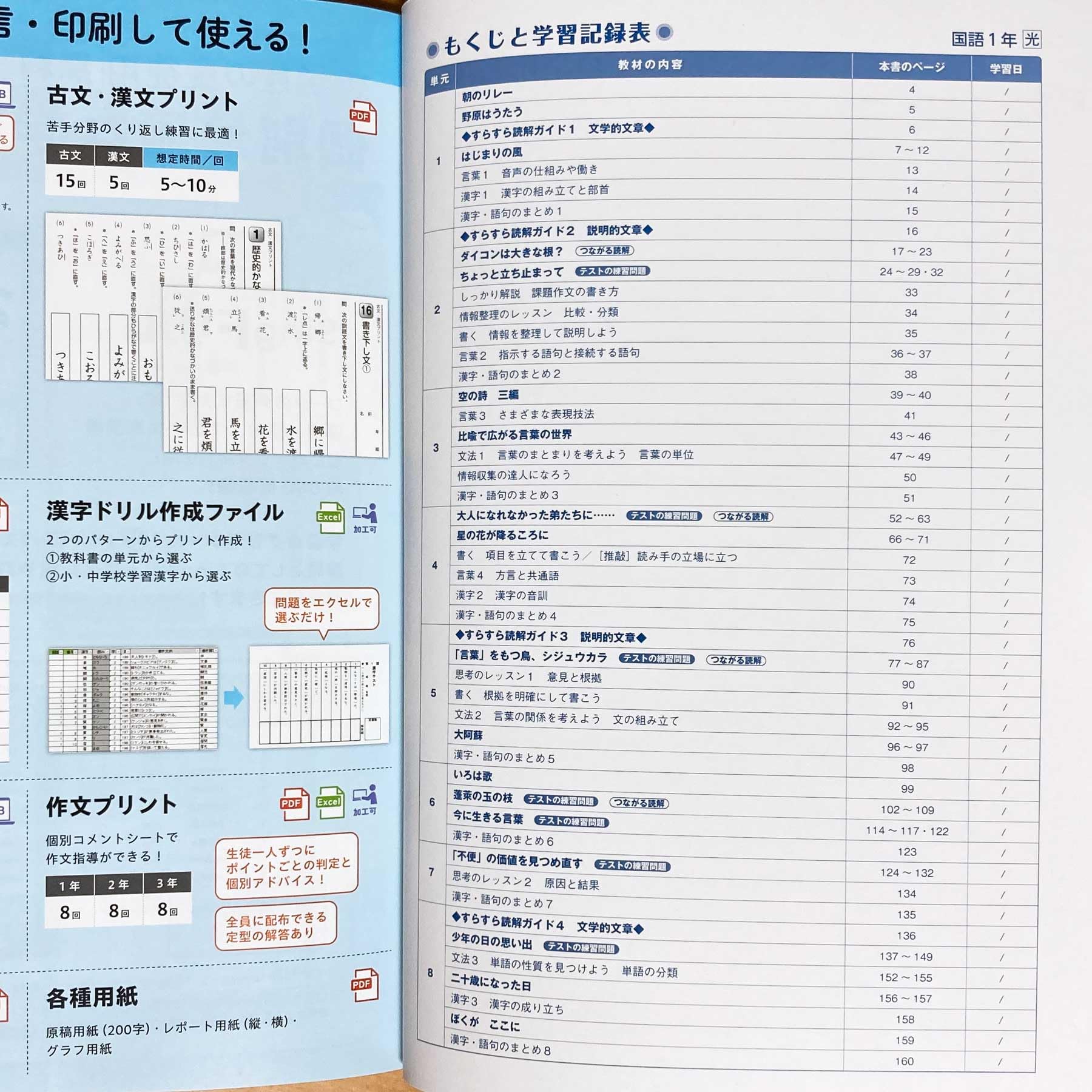 2025年度 確認から発展へ国語1年 光村図書版【教師用】単元 プリント 解答 2025年度 確認から発展へ国語1年 光村図書版【教師用】単元