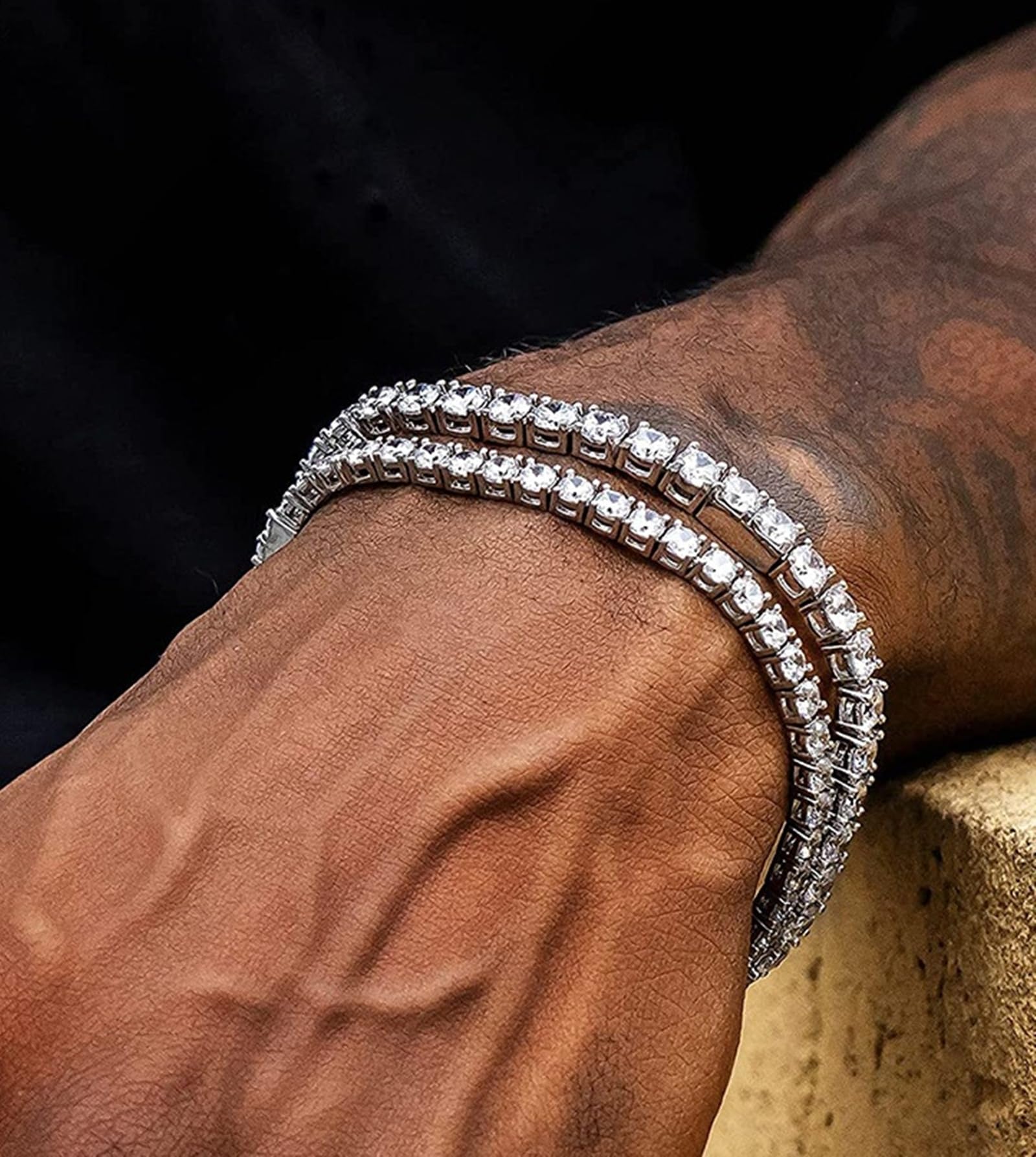 Bracelet Argent Femme 925, Bracelet Chaîne de Tennis avec Zirconium Ronde 2MM-4MM - Cadeau pour Maman Épouse Fille Amie