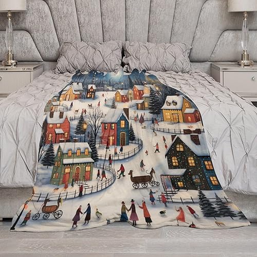 Miniatura 7 de Silent Night - Manta de Navidad suave de 50 x 60 pulgadas, manta de microfibra suave y acogedora manta de felpa cálida para todas las estaciones