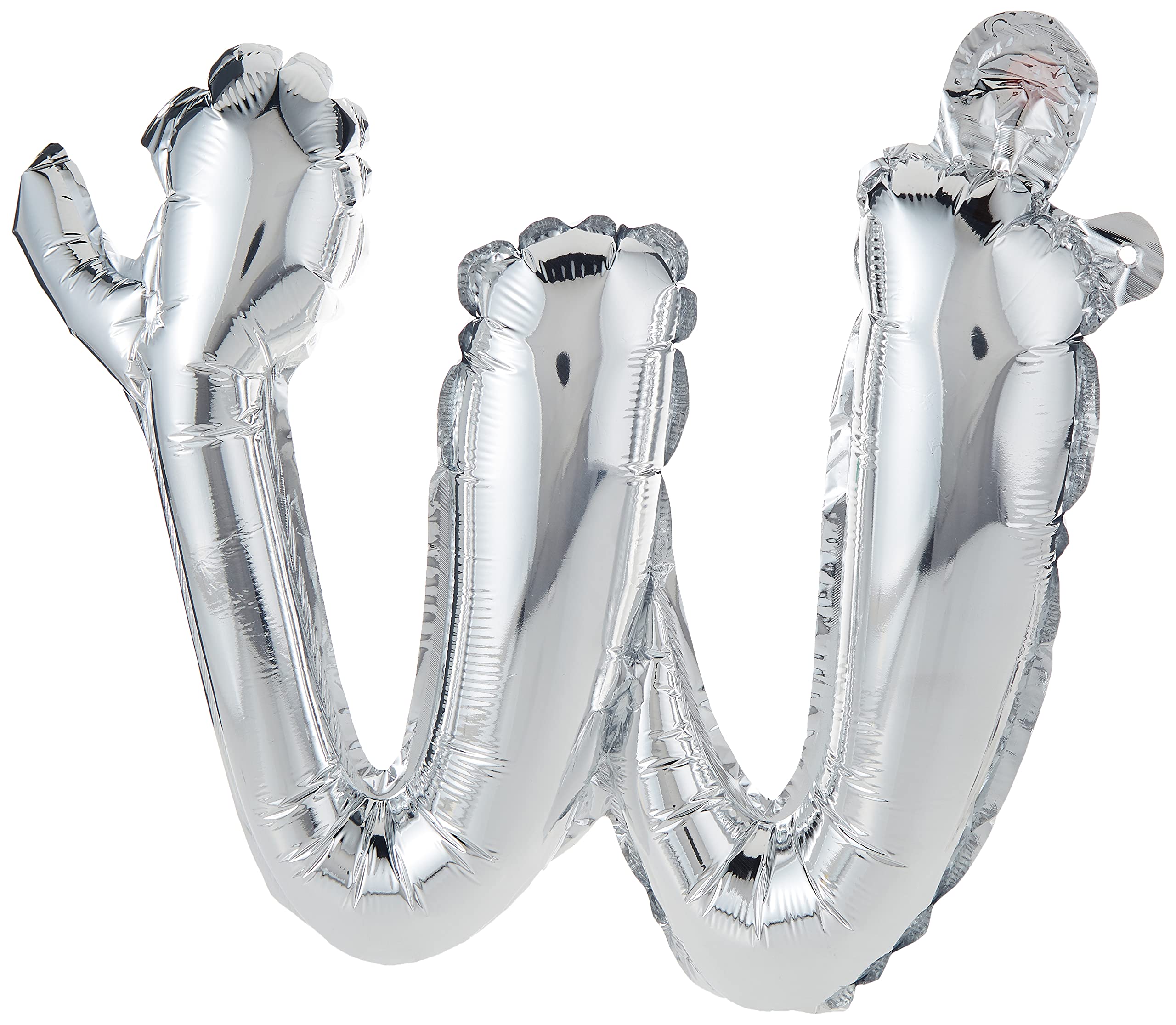 The Party Popper Script Letterw' Foil Balloon, Silver