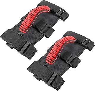 Toolly Grab Handles Compatible with Jeep Wrangler, 2 Pack Deluxe Upgrade Roll Bar Grab Handles Easy-to-fit Compatible with Jeep 1987-2020 Wrangler Accessories YJ TJ JK JL