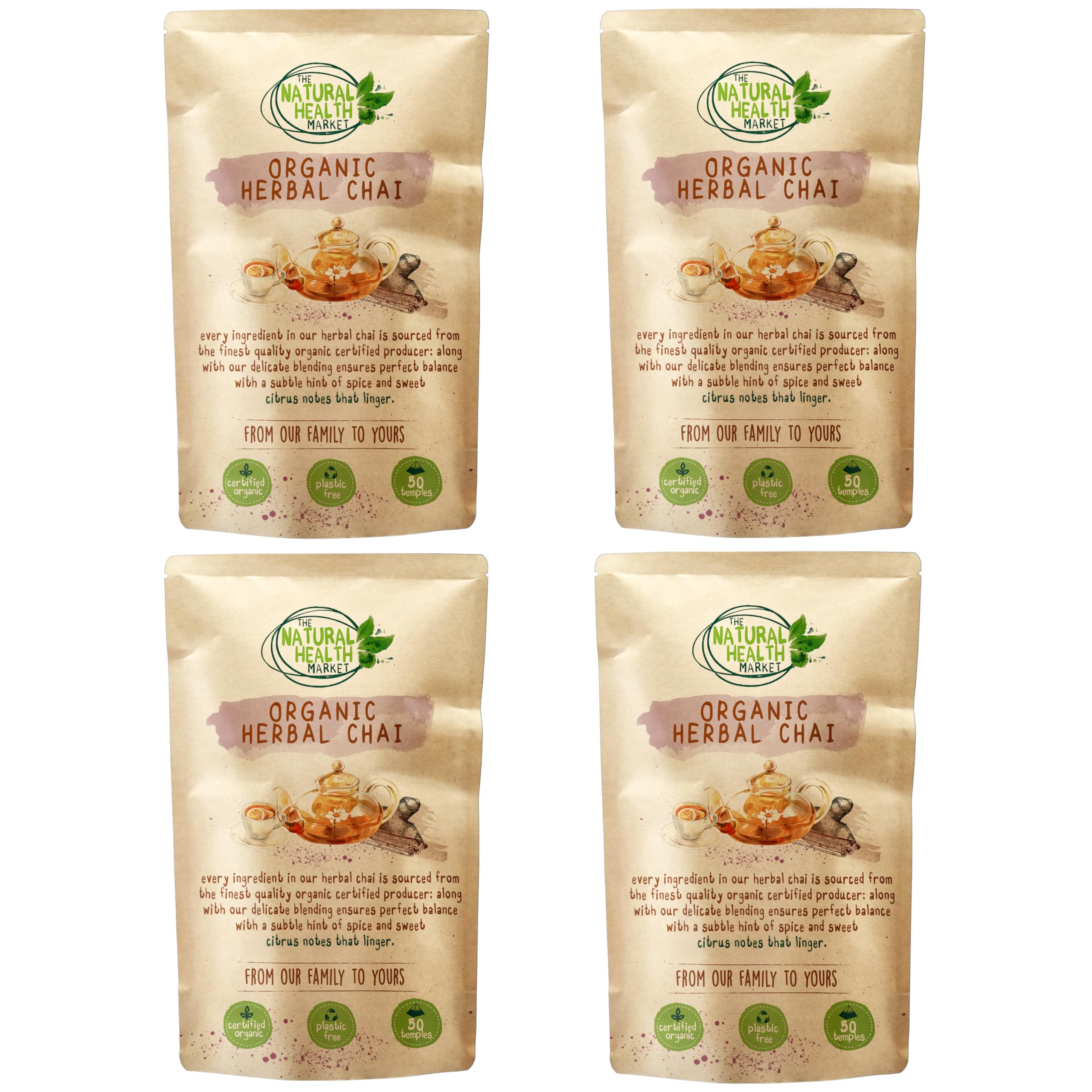 Organic Ginger Tea Bags – Strong Pure Ginger Root Herbal Tea – Plastic-Free & Caffeine-Free – Soil Association Organic – 50 Compostable Tea Bags – The Natural Health Market — view 39