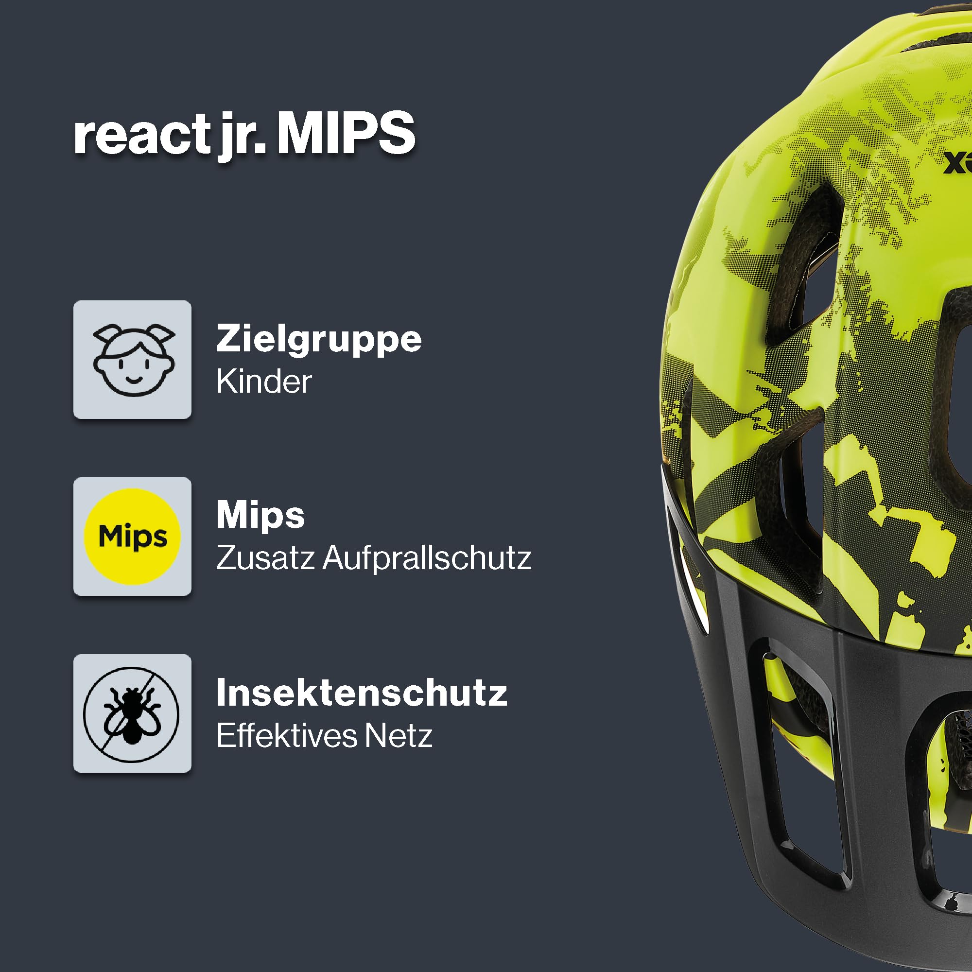 uvex React jr. MIPS - Leichter Fahrradhelm für Kinder - individuelle Größenanpassung - MIPS-Sysytem