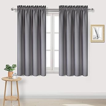RYB HOME Blackout Curtains for Small Window - Thermal Insulated Privacy Curtains Shades for Kitchen Bathroom Cafe Dorm Loft, W 34 x L 45 inch per Panels, Dusty Rose, 2 Pcs