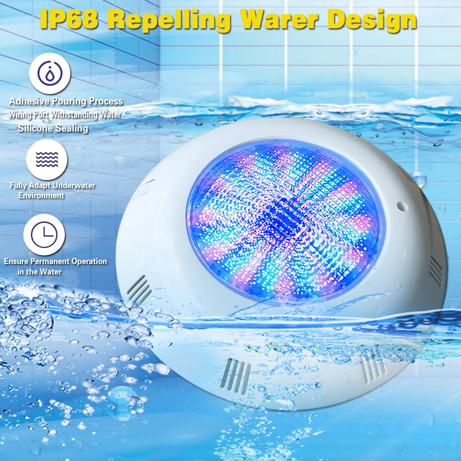 B·LED BARCELONA LED - Foco LED sumergible para piscina - 12V AC - 24W - IP68 - Ø295mm