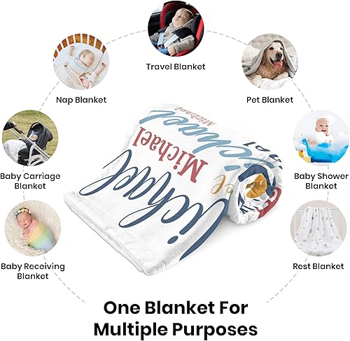 Miniatura 5 de Manta personalizada con nombre, manta personalizada con nombre para bebés, niños y adultos, manta de franela personalizada, regalo para Navidad,