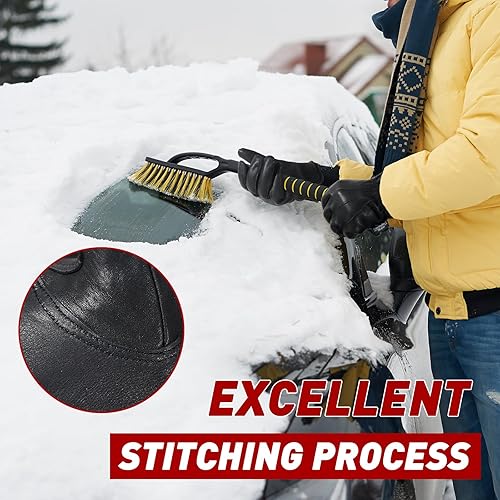 Miniatura 5 de Guantes de trabajo de piel de ciervo para hombres y mujeres, guantes de trabajo de soldadura resistentes, guantes de jardinería para conductores de