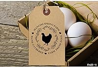 Vista 2 de Personalized Farm Fresh Eggs Ranch Carton Stamps Chicken Eggs Hand Gathered Stamper Wooden Rubber Stamp (2x2 inches)