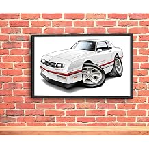 1984-88 Monte Carlo SS White-Red Car 36" x 24" Wall Art Poster Print