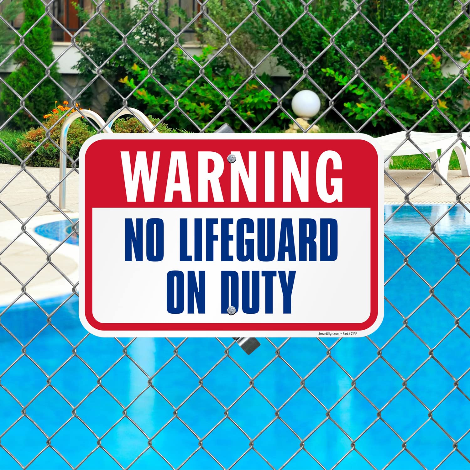 Horienteeon Cartello in alluminio con scritta Warning No Lifeguard On Duty No Swimming Placca per cortile Neighborhood Pool Safety Pond Aluminium Garden Prassland/Prato Decorazioni 12,7 x 20,3 cm