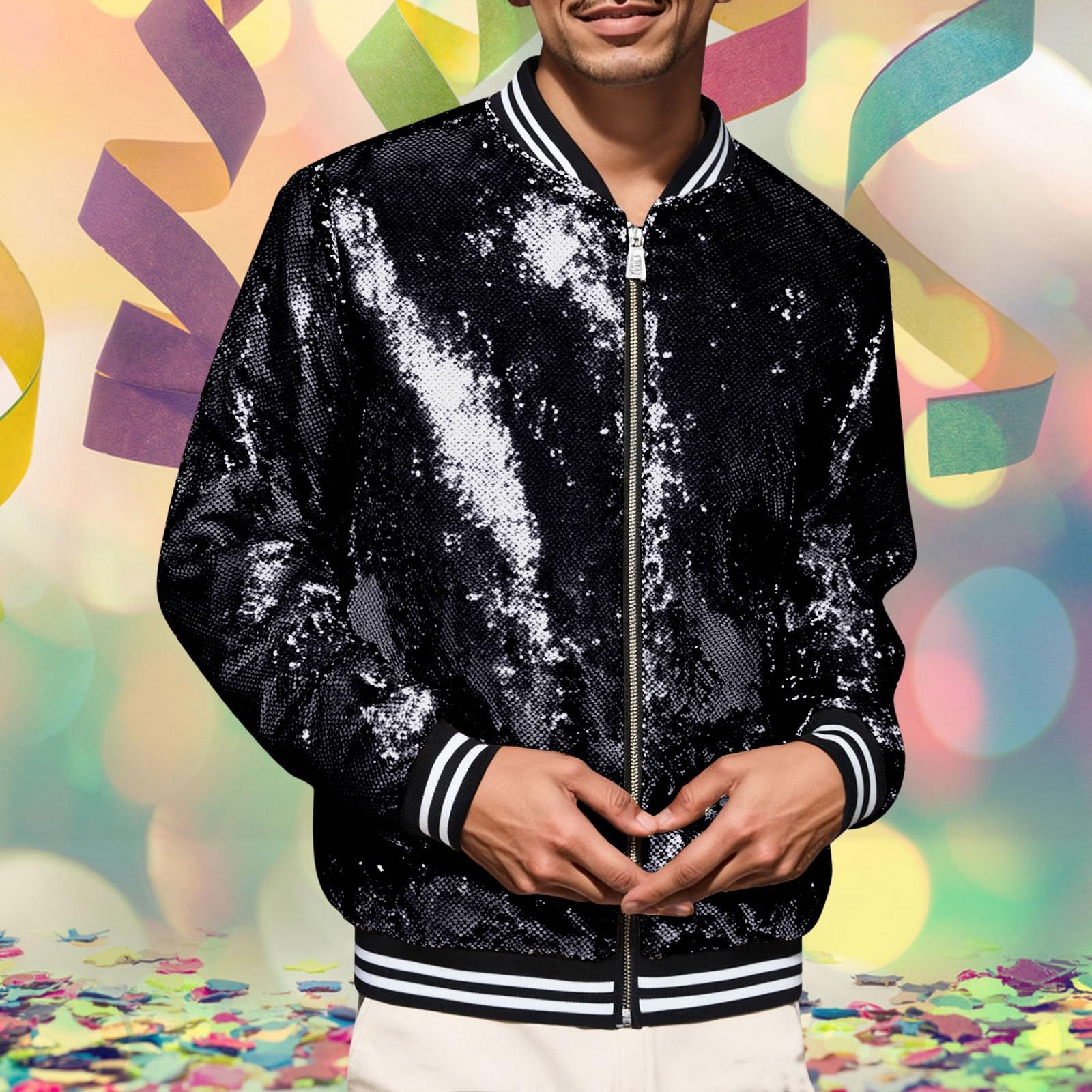 Giacca da uomo a mezza stagione a collo alto giacca da uomo primavera estate paillettes cappotto da lavoro casual bombers escursionismo antivento aeratore giacche sahariane giacca da baseball cappotti