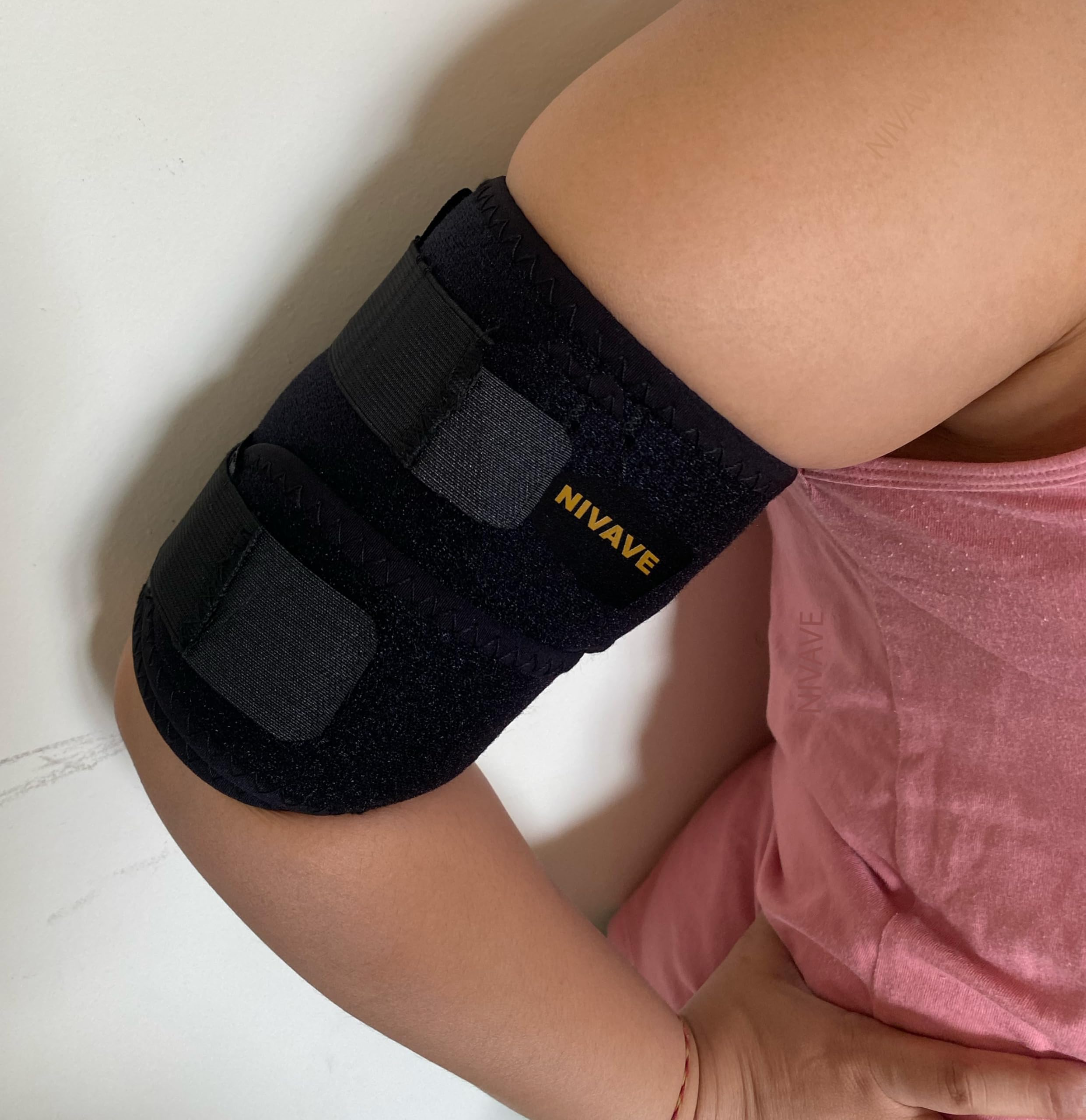 CORSICA Bicep Tendonitis Brace Compression Sleeve Support, Upper Arm Brace Bicep Support Bands for Pain Relief, Muscle Strains and Inflammation, Tricep/Bicep Wrap for Men and Women (1, Black, L)