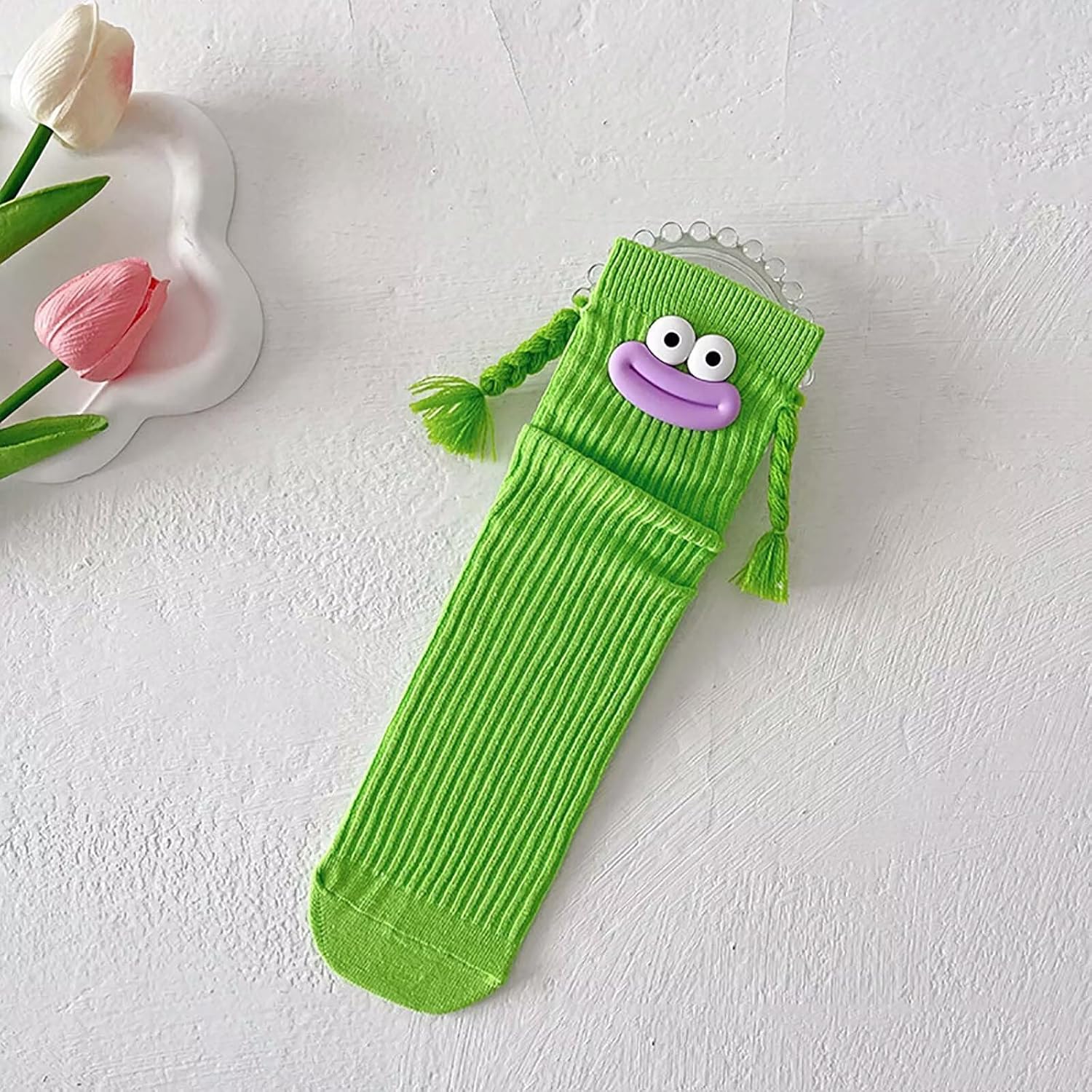 Funny Braid 3D Socks, Crazy Cool Novelty Silly Socks Gifts for Women Girls Cartoon Monster Halloween Christmas Sock - Image 3