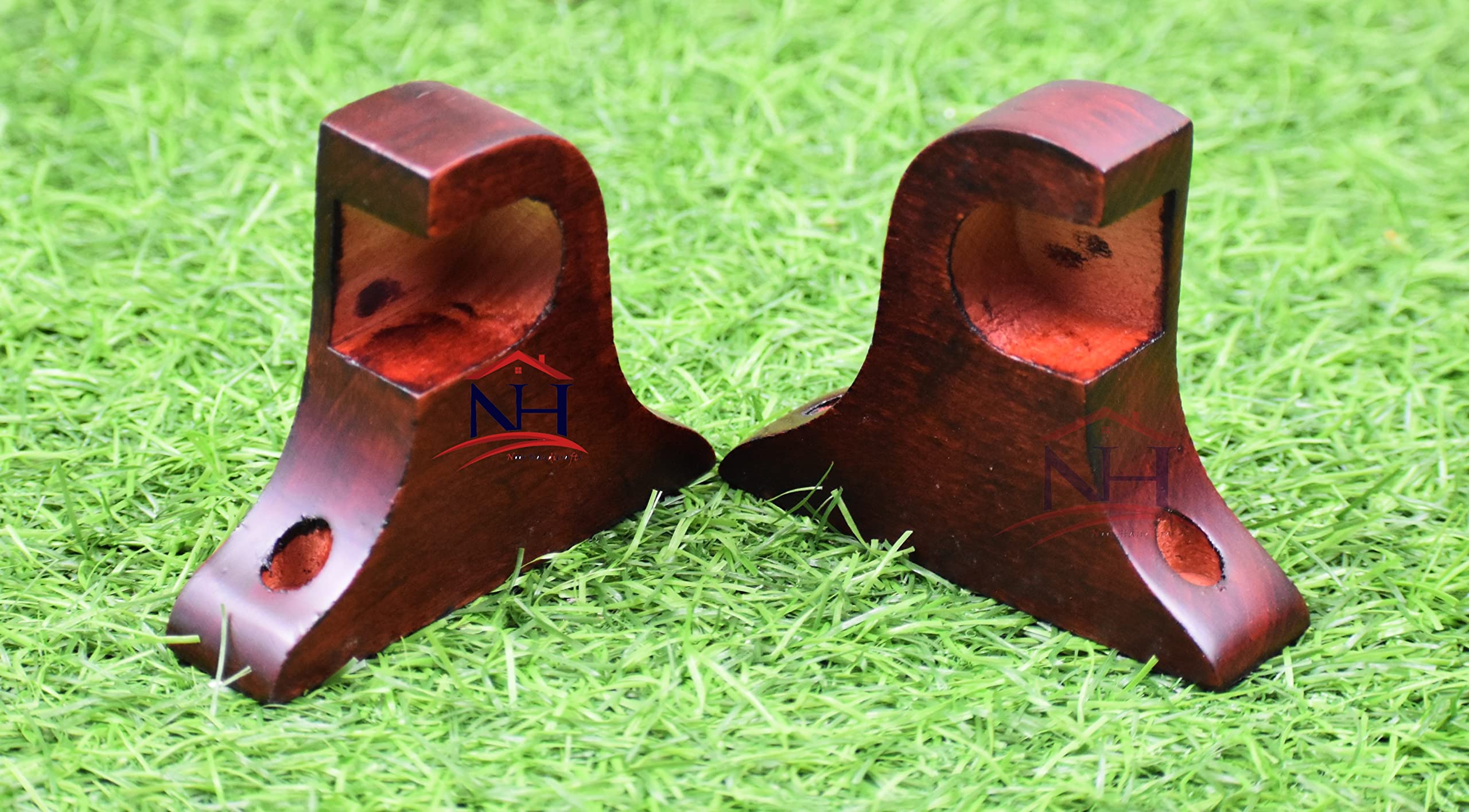 Wooden Curtain Bracket Curtain Rod Support Wooden Curtain Rod Wall to Wall, Wooden Wall to Wall Wooden end caps for 1 Inch Pipe OR 25 mm (2 Left Support & 2 Right Side Support ) (2 Set)-image-5