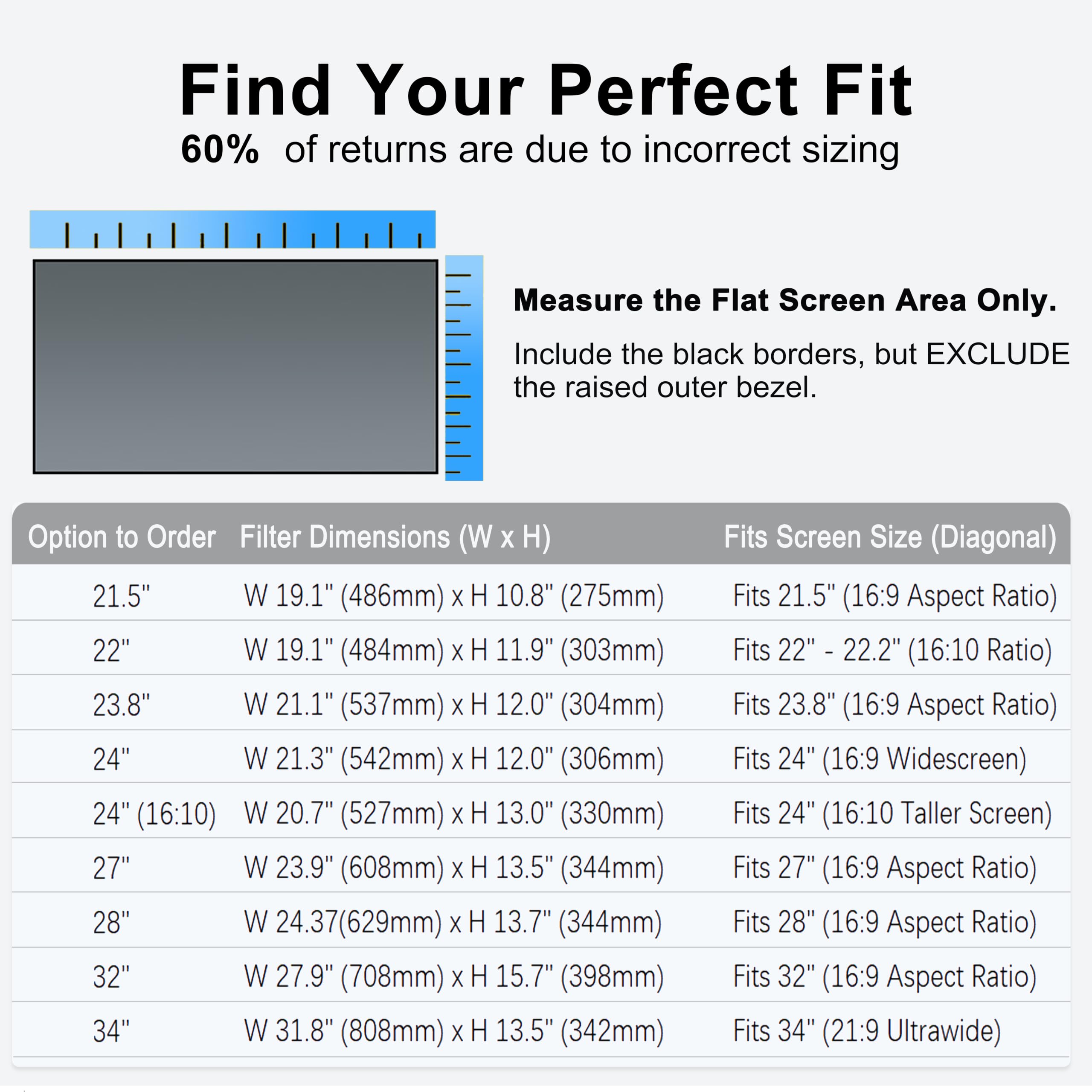 [2-Pack] Pellicola protettiva per monitor da 32 pollici per display 16:9, telaio a nano-aspirazione, filtro luce blu 87%, protezione UV 97%, filtro ottico antiriflesso, 95% trasparenza HD