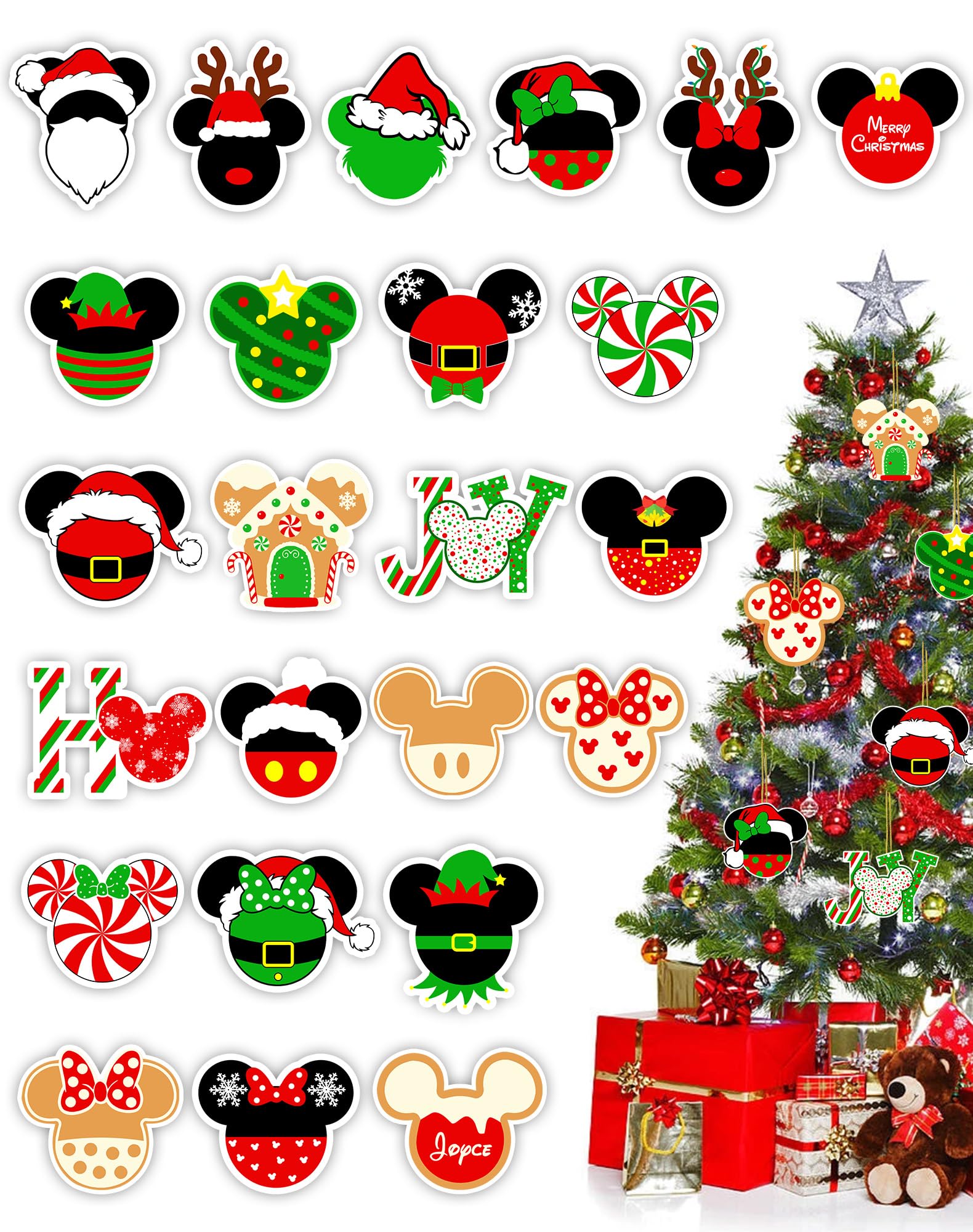 pelargonium 24PCS Christmas Gingerbread Man Ornaments Tree Decorations - Hanging Pendants Gingerbread House Xmas Merchandise Gift Ideas Holiday Decor