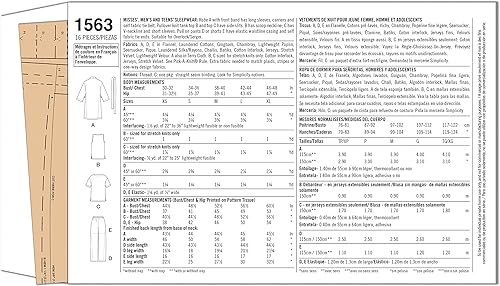 Miniatura 2 de Simplicity US1563A - Kit de patrón de costura de pijama para adolescentes, hombres y mujeres, código 1563, tallas XS-XL