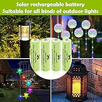 Vista 2 de Baterías recargables Ni-MH AA, batería precargada de alta capacidad Double A de 1.2V para luces solares de exterior (AA-1300mAh-12pack)
