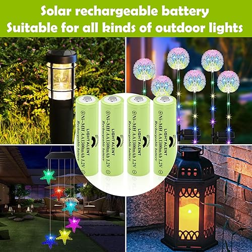 Miniatura 2 de Baterías recargables Ni-MH AA, doble A de alta capacidad 1.2V precargada para luces solares exteriores (AA-1300mAh-12pack)