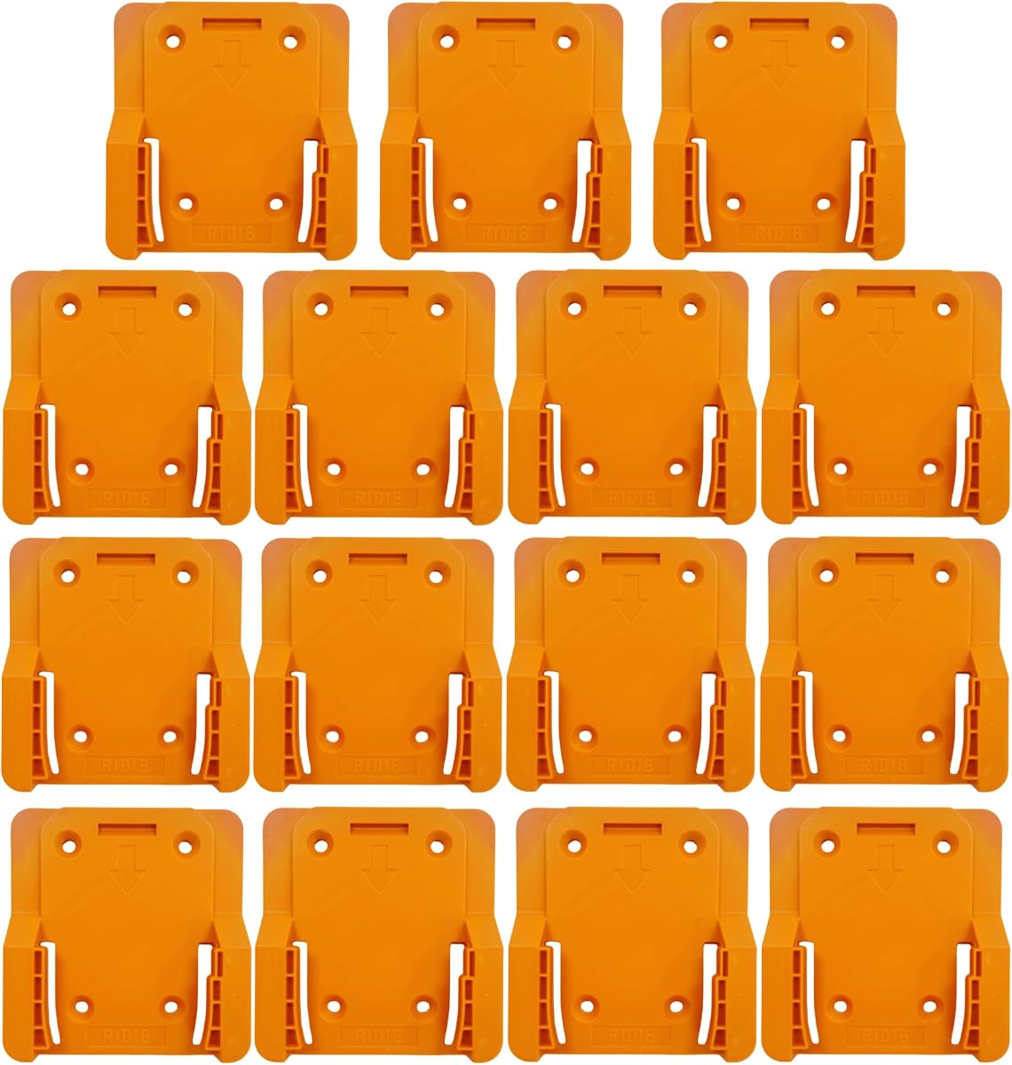 15PACK Battery Packs Mount Holder Compatible with RIDGID 18V Batteries, Wall Mounts Hanger Fit for L1815R B1820R L1830R B1830R B1820, Organize Garage/Workshop/Work Truck, No Battery