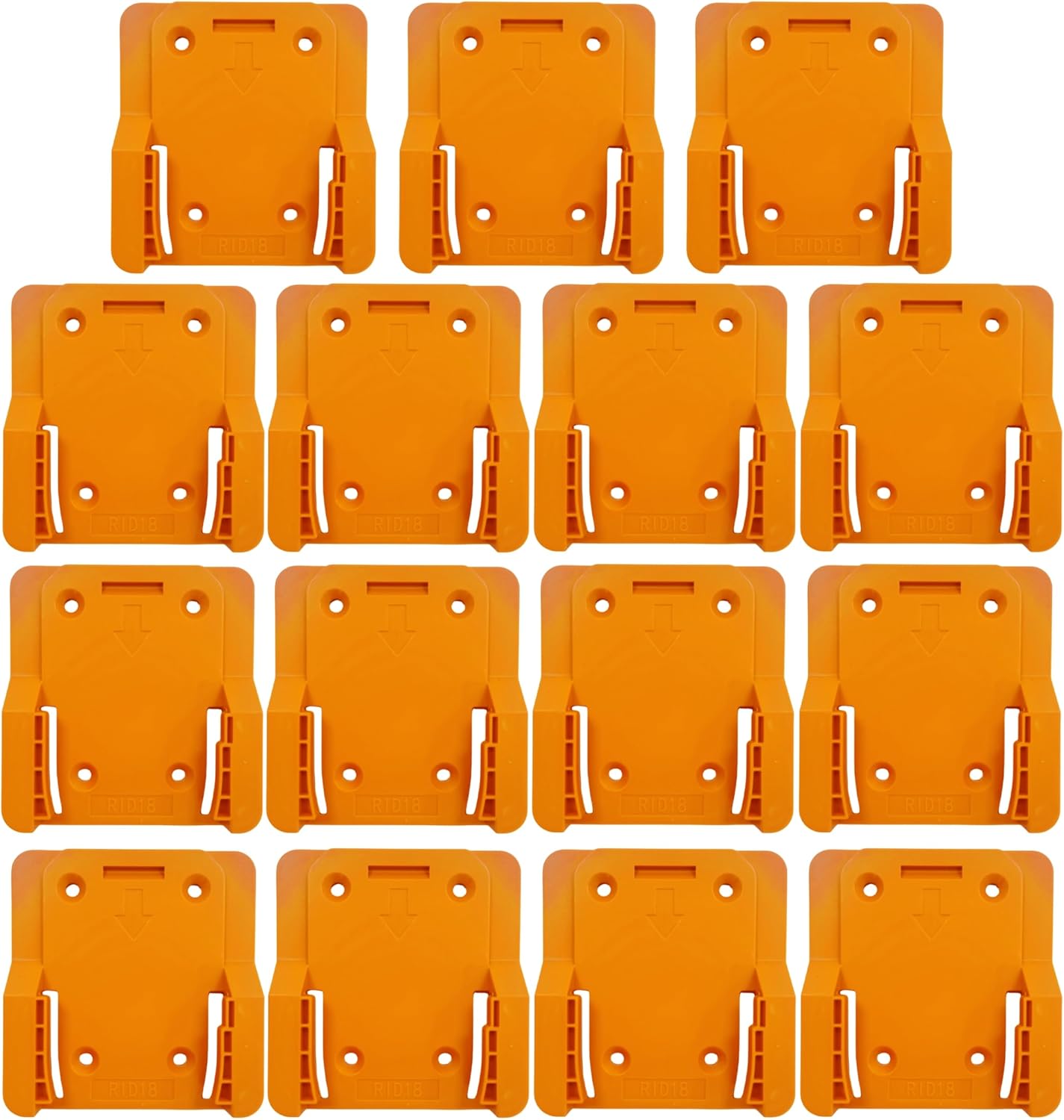 15PACK Battery Mount Holder Compatible for RIDGID 18V Batteries, Wall Mounts Hanger Fit for L1815R B1820R L1830R B1830R B1820, Organize Garage/Workshop/Work Truck, No Battery