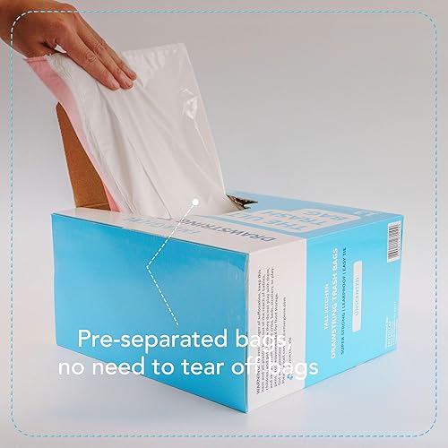 Miniatura 3 de Emergiene Bolsas de basura altas con cordón para cocina, sin perfume, 13 galones, 200 unidades